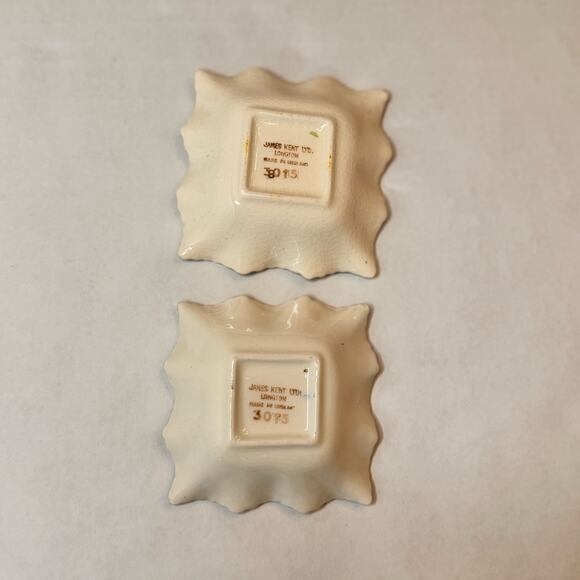 VTG James Kent LTD Longton 3015 England Ruffle Edge Trinket Floral Roses Dish - Picture 3 of 8